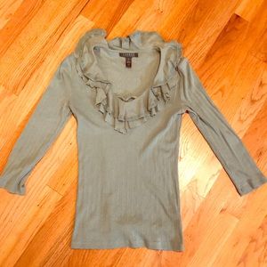 Fall is here! Ruffle 3/4 Length Ruffle shirt